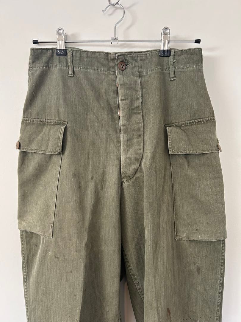 40s 米軍実物 M-43 カーゴパンツ ヘリンボーン HBT U.S.Army