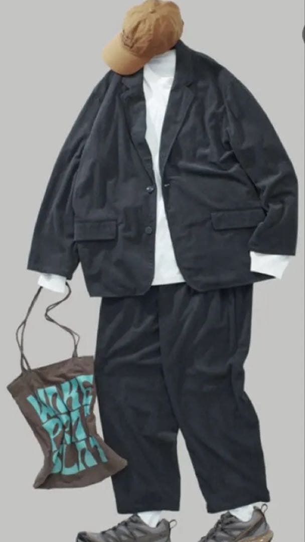 FREAK'S STORE チャコール テーラードジャケット＆パンツセット