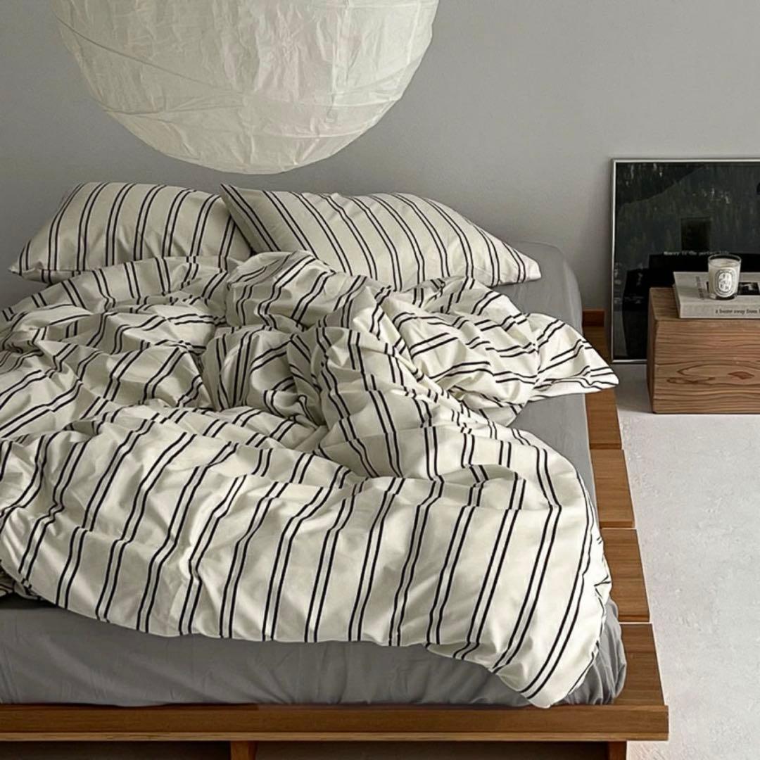 off-white×charcoal布団カバーセット【ART OF BLACK】