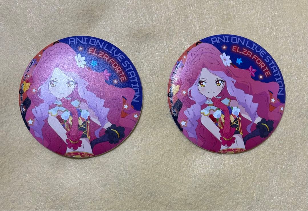 【65】アイカツスターズ　アニon マグバッジ　エルザ2個