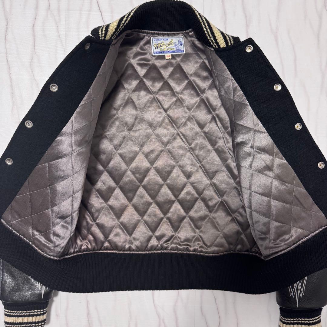 極美品✨ホワイトビル×Letterman クランクバスターズ レザースタジャンS