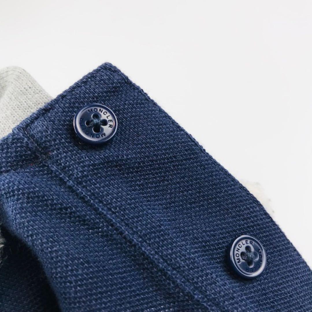 良品★モンクレール・ワッペン付 上衿ブランドロゴ ポロシャツ(SM相当)