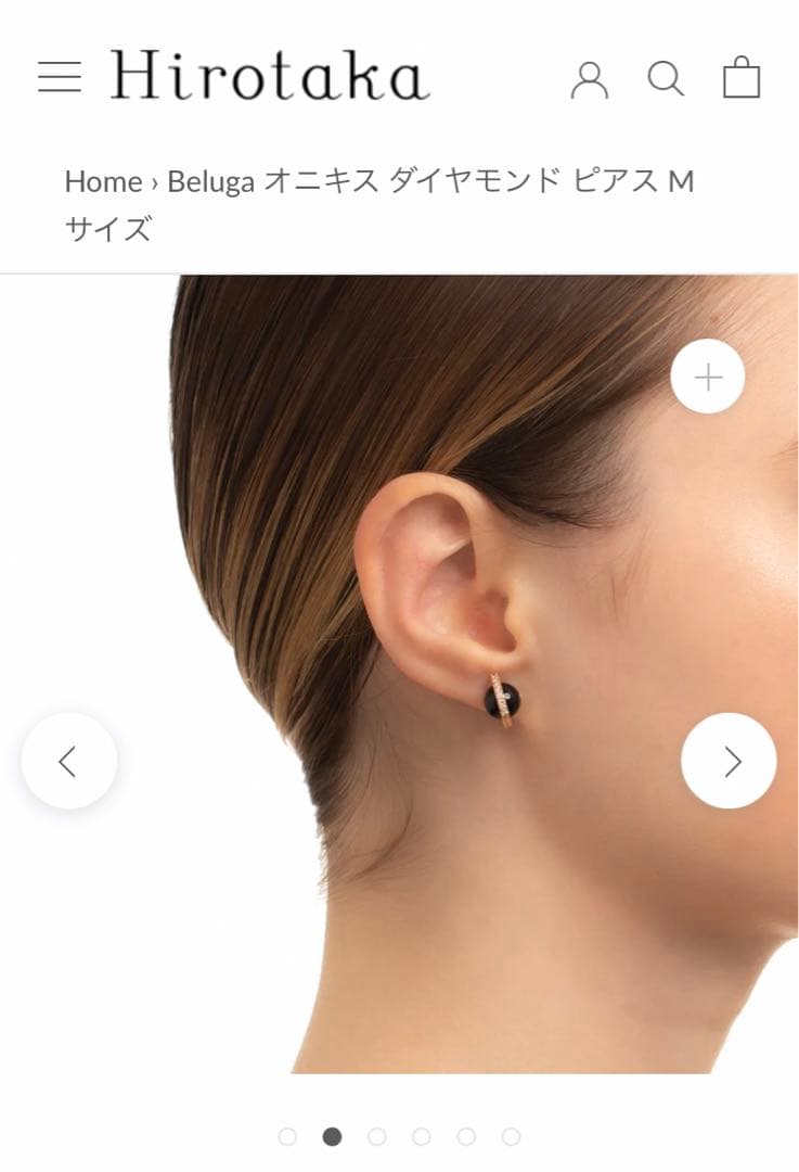 ヒロタカ hirotaka オニキス ダイヤ M 片耳