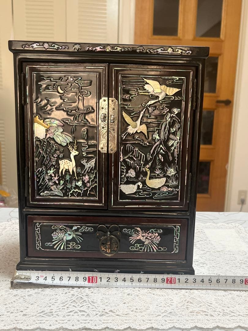 ■韓国伝統工芸品　螺鈿細工小物入れ 3段宝石箱