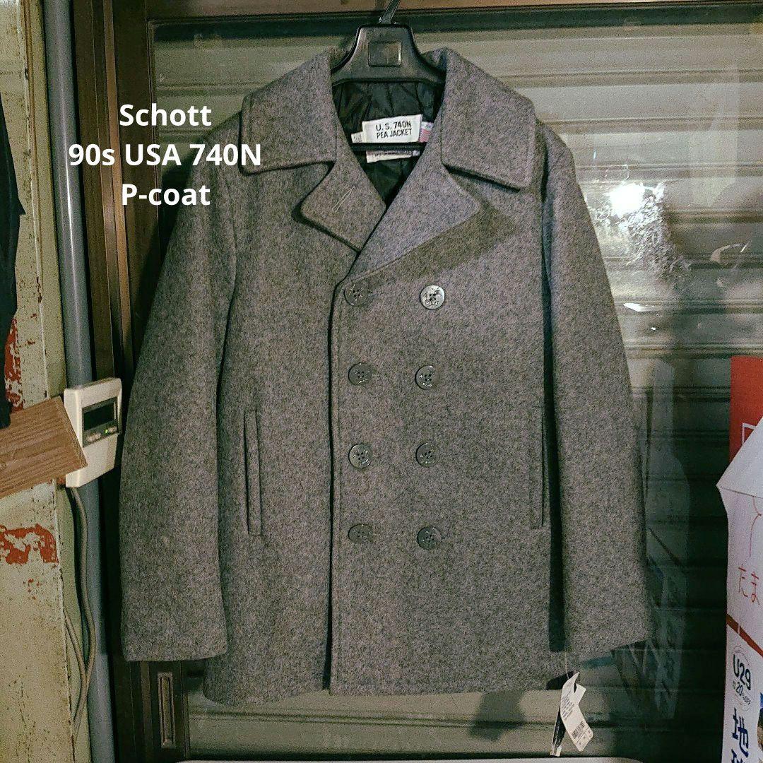 新品 Schottショット/90s USA製 740N メルトンウール Pコート