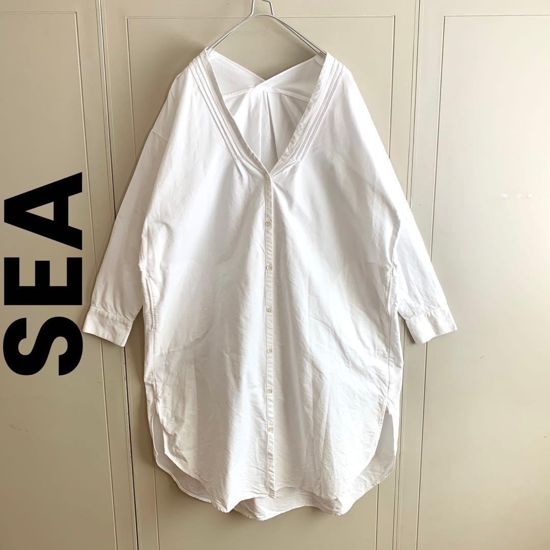 macco様 SEA シー セーラーデザイン Vネック シャツワンピース