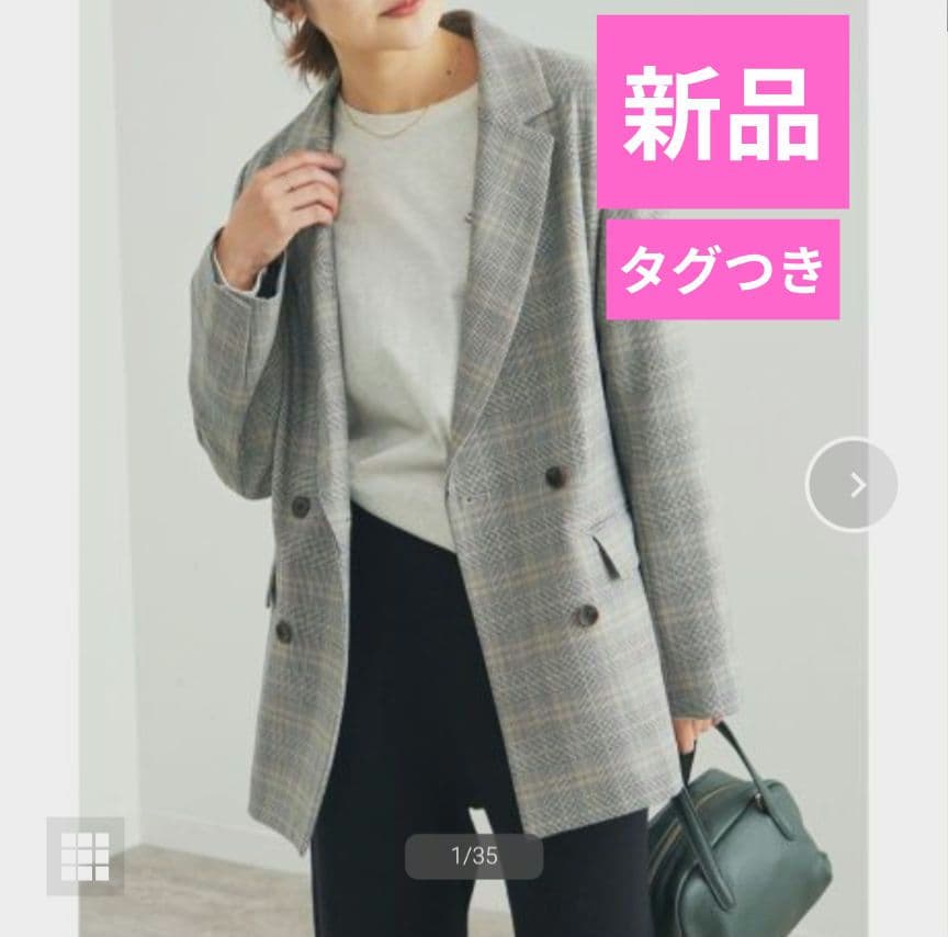 新品♥SLOBE IENA◆チェックWブレストジャケット　秋冬