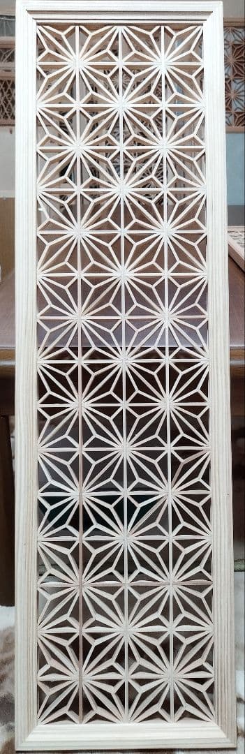 はこ　48 ❣️特価❣️麻の葉組子　組子絵柄吹き抜け 2枚一組木製額縁