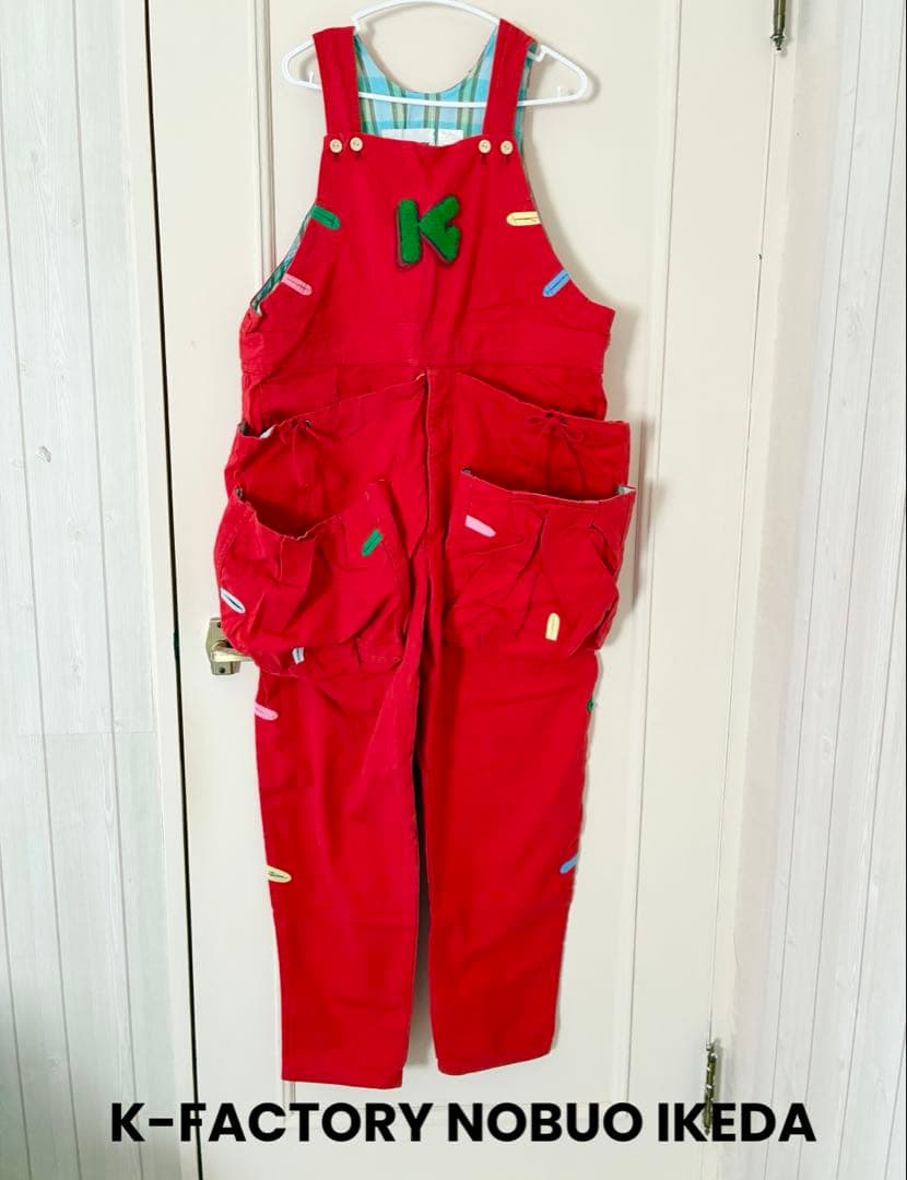 ⭐︎K-FACTORY NOBUO IKEDA⭐︎ ワッペン オーバーオール　レッド