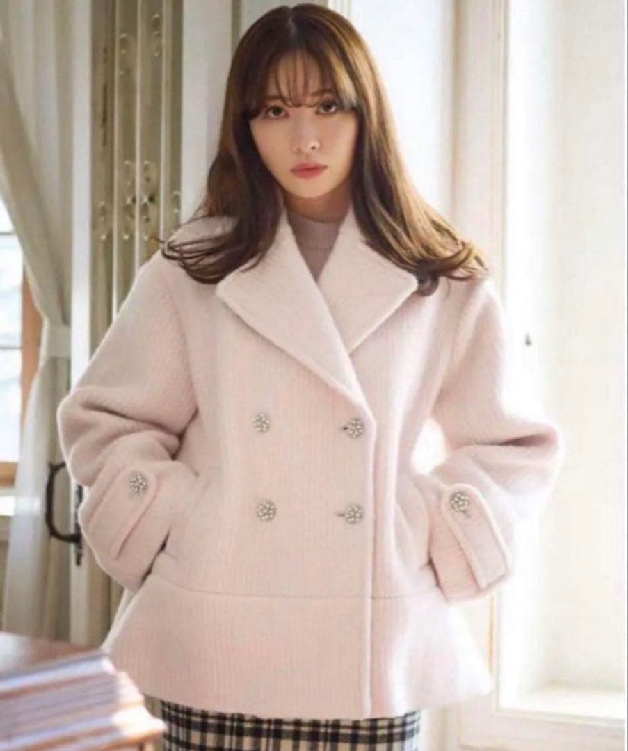 ジャケット・アウター herlipto Odette Wool-Blend Coat - pink