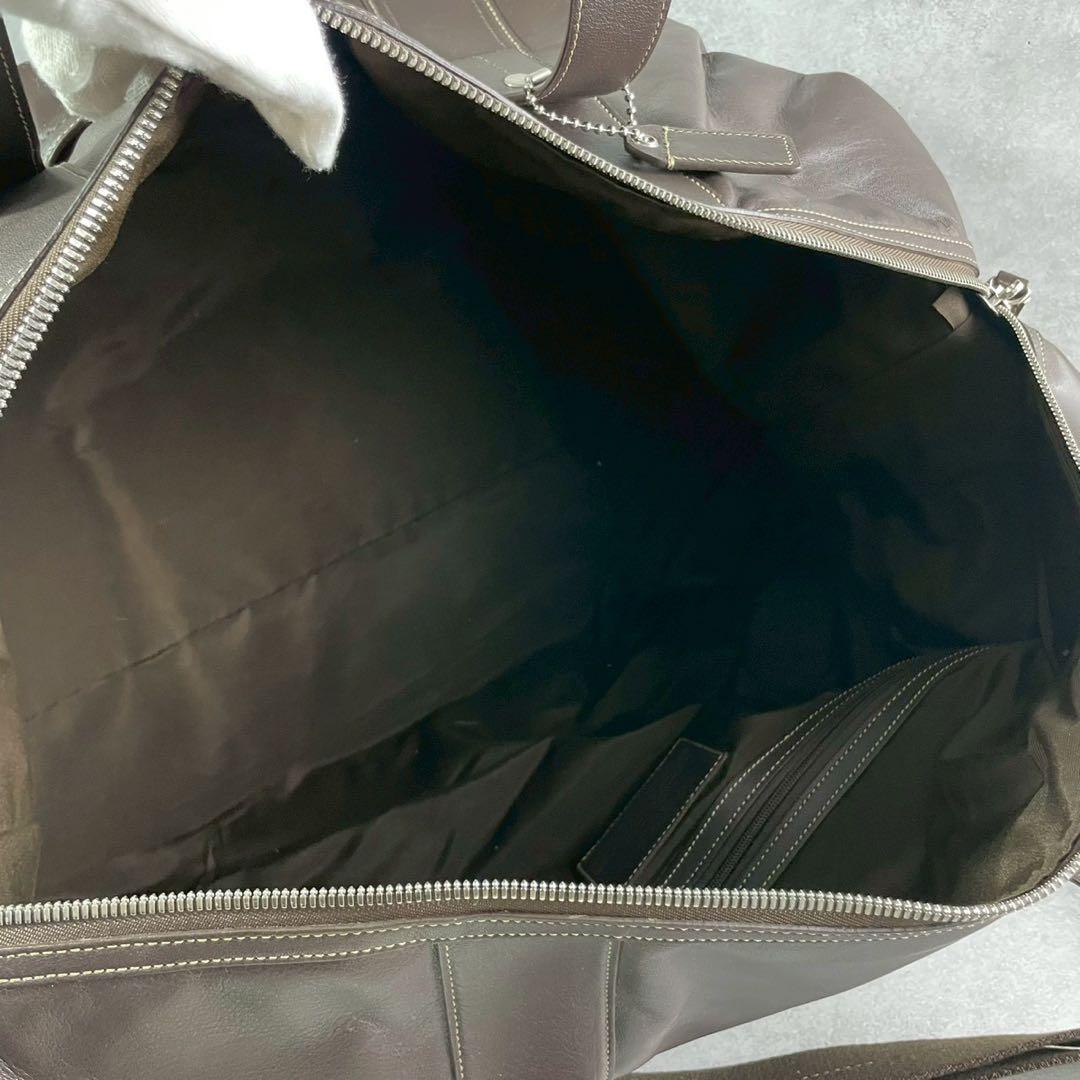 【極美品】コーチ 2way ボストンバッグ オールレザー ロゴ ブラウン