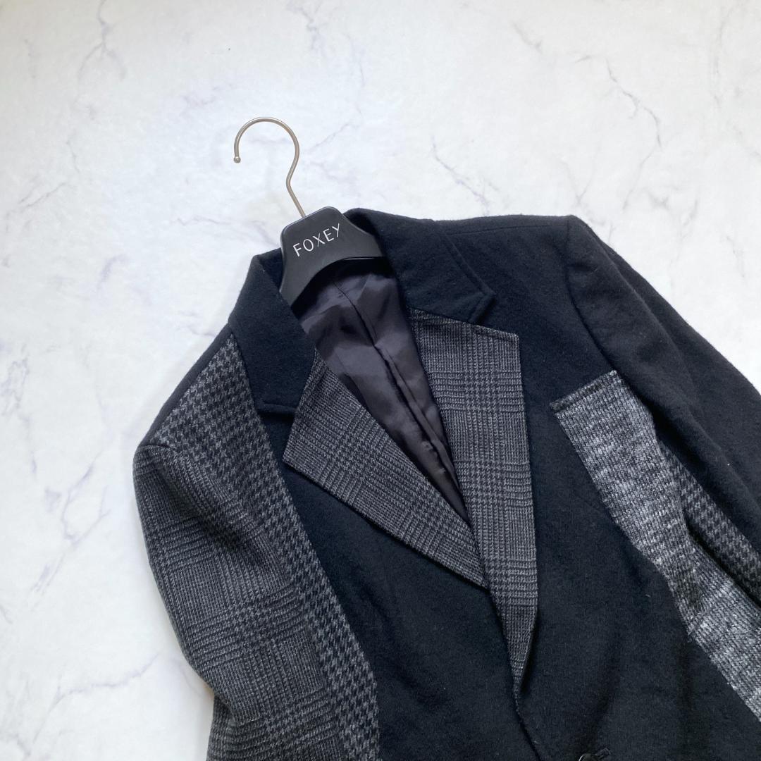 Y's パッチワーク 異素材切替 テーラードジャケット サイズ2