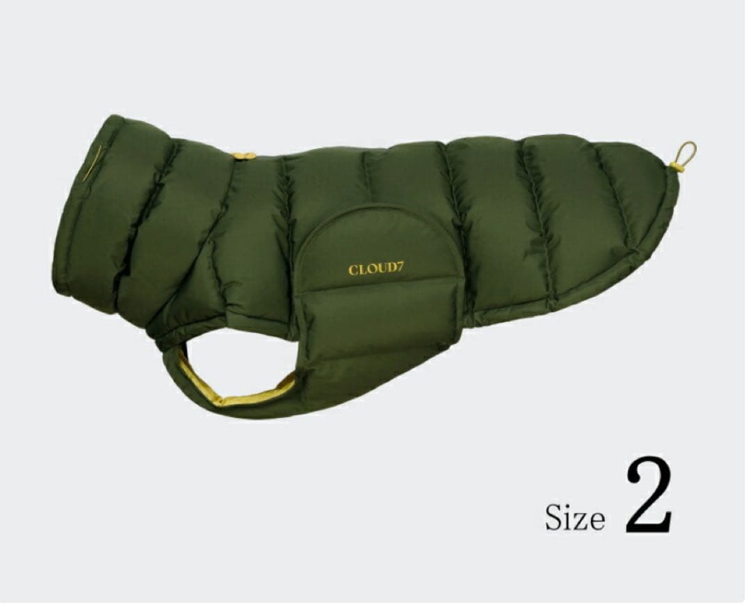 ダウン Cloud7 Dog Coat Alaska Olive Size 2