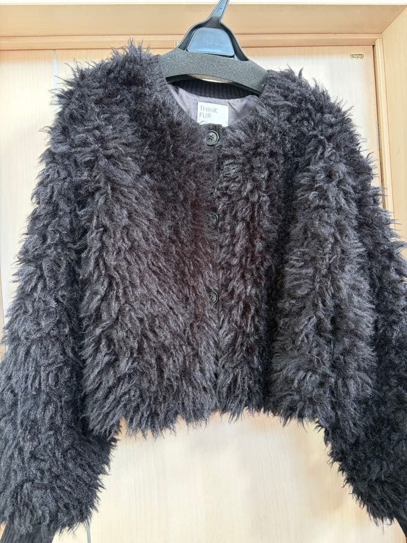 think fur エコファー2wayカーデ/BLK