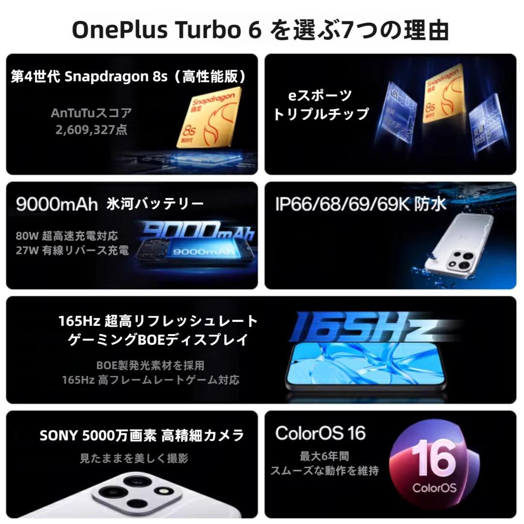 【新品未開封】OnePlus Turbo 6 12GB/256GB 中国版