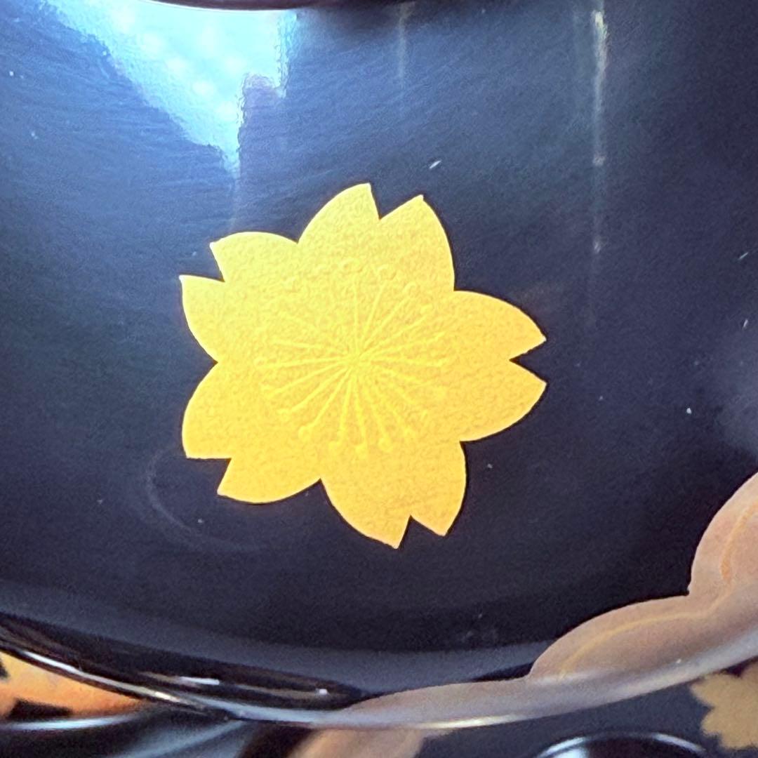 輪島塗　武田漆器店　金蒔絵牛車桜文吸物椀　国産漆100％使用　共箱　資産家特注品