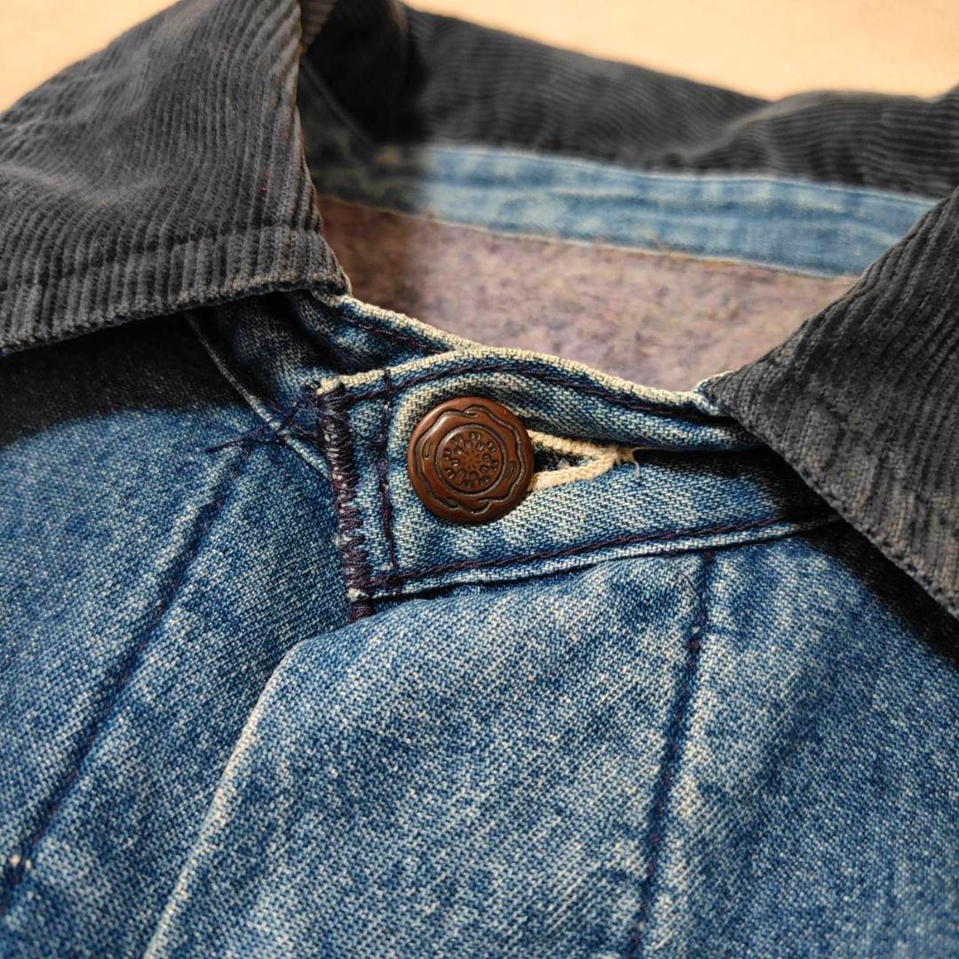 ビンテージ デニム カバーオール パッチワークリペア ブランケットライナー付