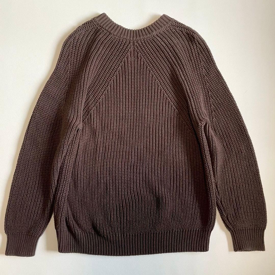 【バトナー】シグネチャー クルーネック ニット ブラウン 1 コットン