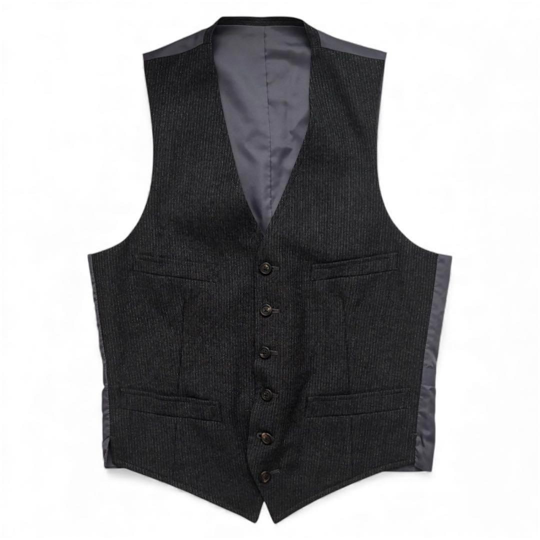 【美品】J. PRESS スリーピース スーツ グレー 毛 100% ストライプ