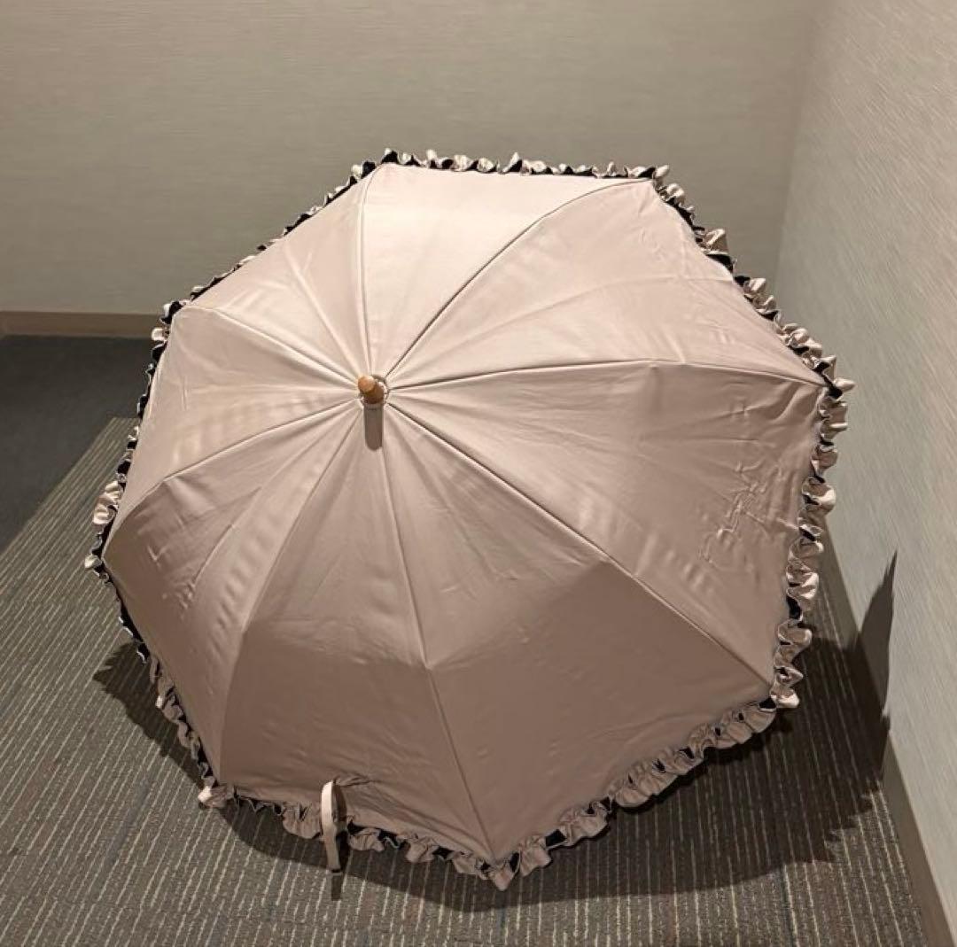 SUN BARRIER 100 ピンク フリル日傘　2段
