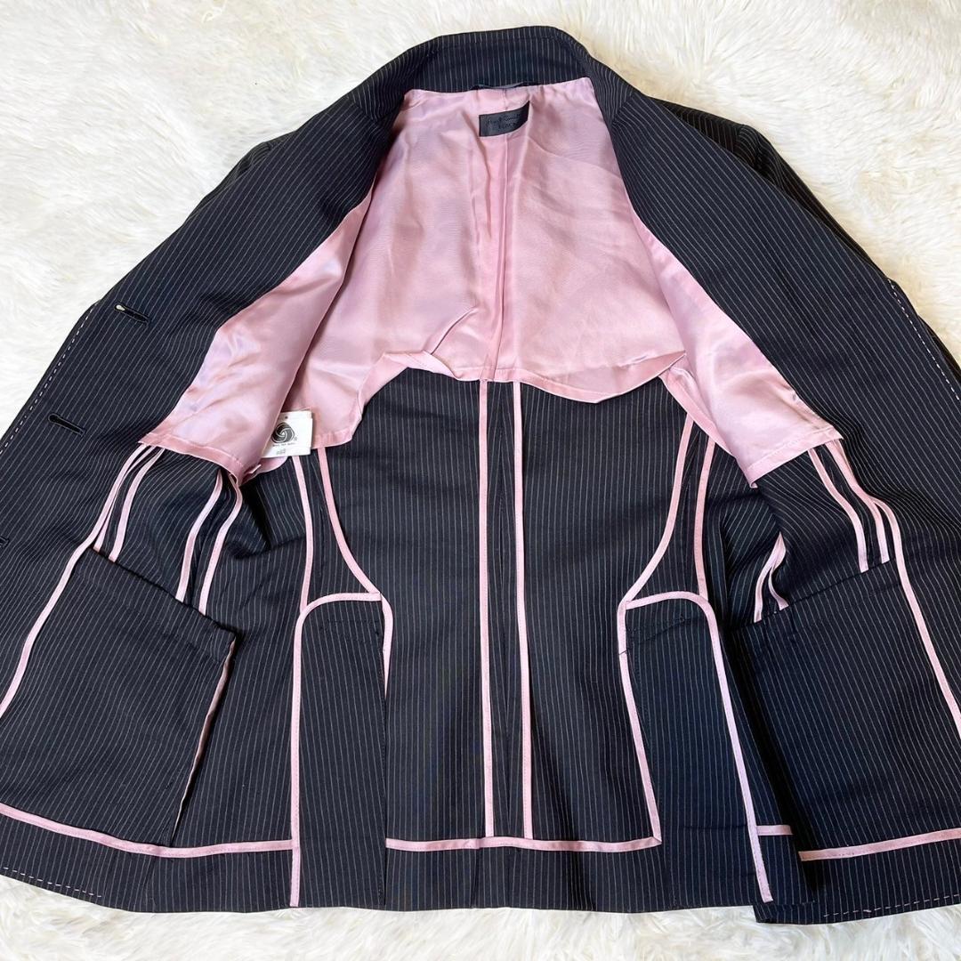 ポールスミス スーツ ブラック ピンクステッチ ジャケット L スカート M