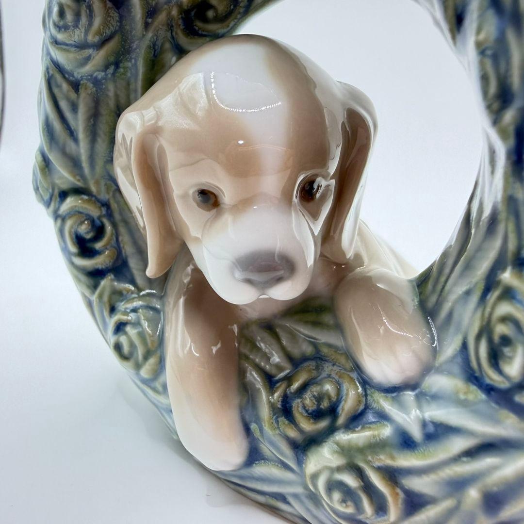 廃盤☆リヤドロ ナチュラルフレーム 仔犬 PUPPY 置物 陶器 LLADRO