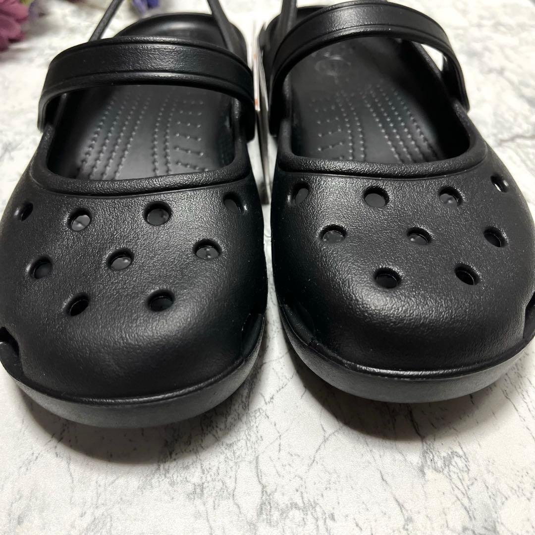 新品タグ付✨crocs シャイナ ストラップ メリージェーン 廃盤品 (W7)黒