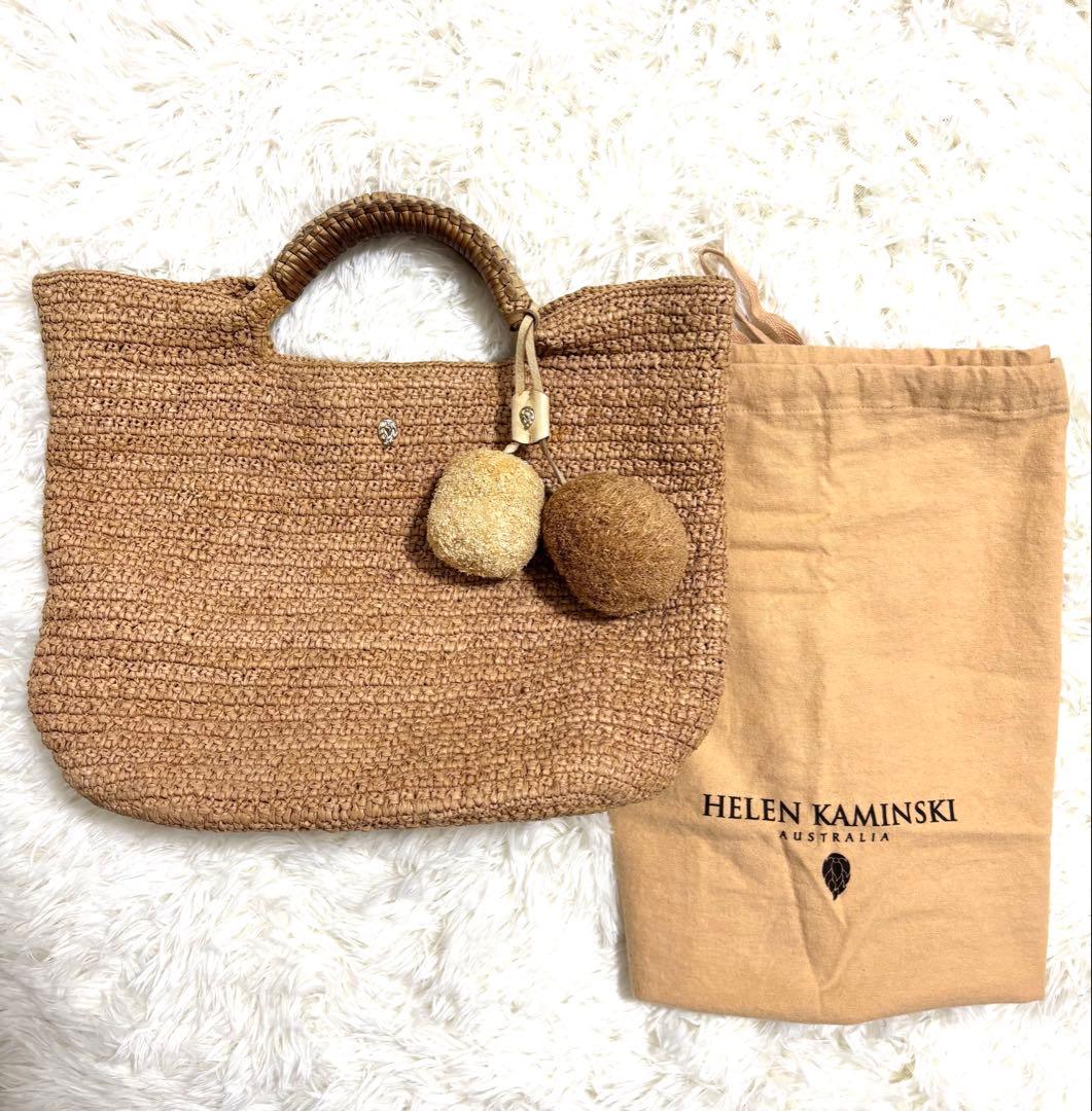⭐︎ヘレンカミンスキー⭐︎ ラフィア カゴバッグ チャーム付 かごバッグ