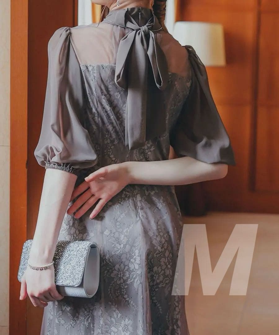 ★新品★ドリードール　フラワーレースパフスリーブドレス　結婚式　パーティー