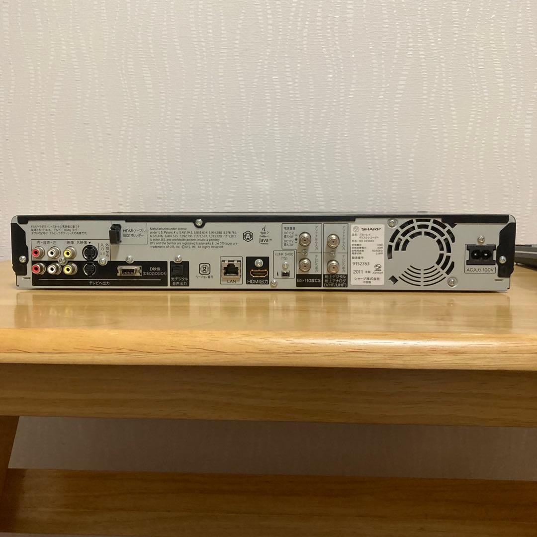 【美品】SHARP AQUOS ブルーレイレコーダー BD-HDS63