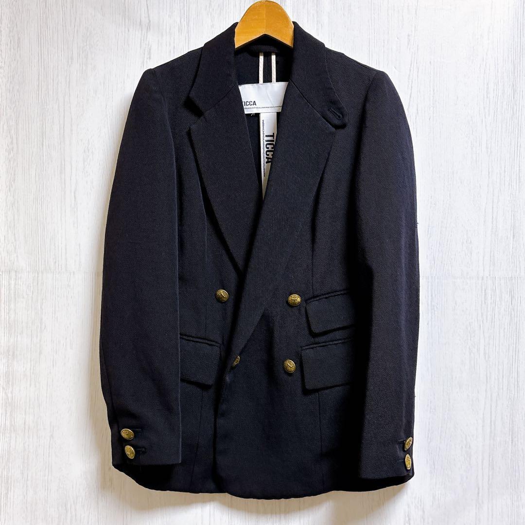 マカロンTICCA ティッカ ウール リネン ダブル テーラードジャケット