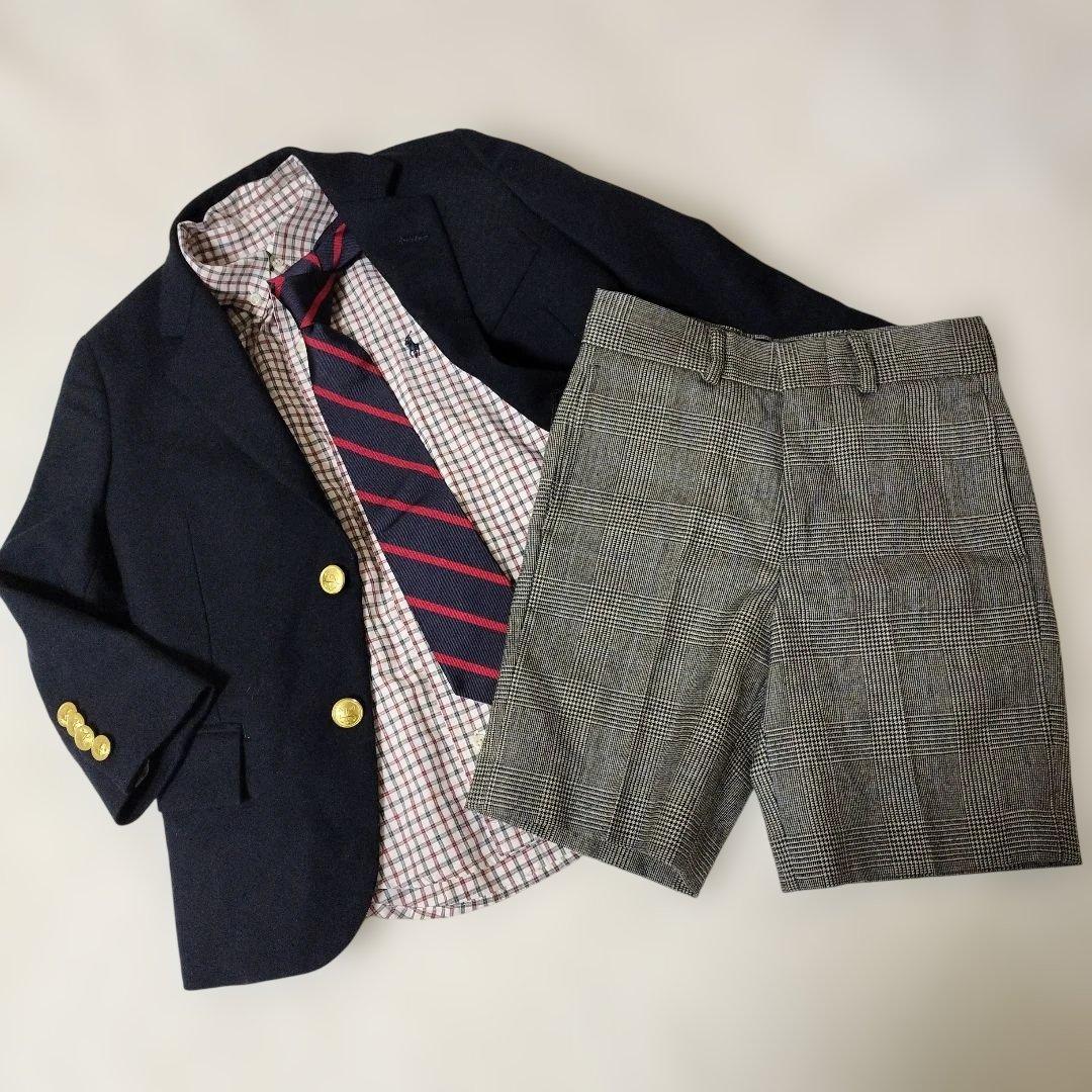 【極美品】ポロラルフローレン　セットアップ　金ボタン　シャツ×ネクタイ付　110