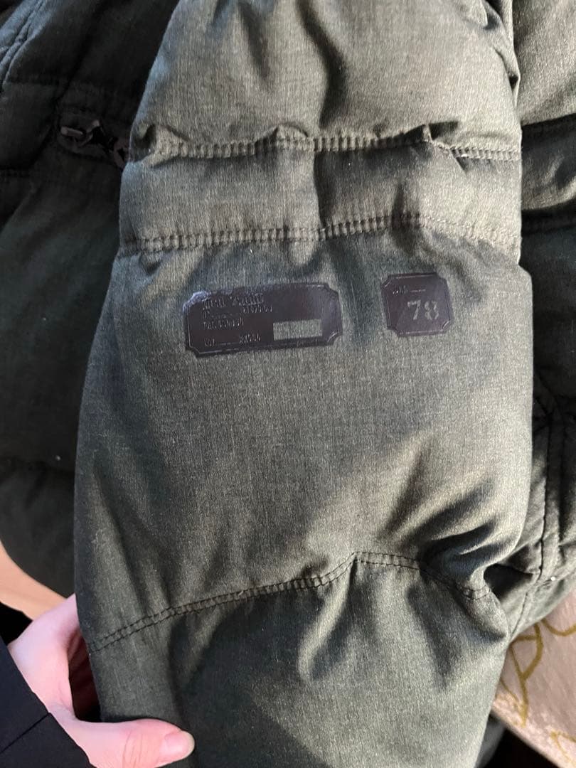 DIESELディーゼル ダウンジャケット フード付 グリーン XL