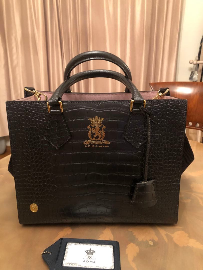 ADMJクロコダイル風レザートートバッグ
