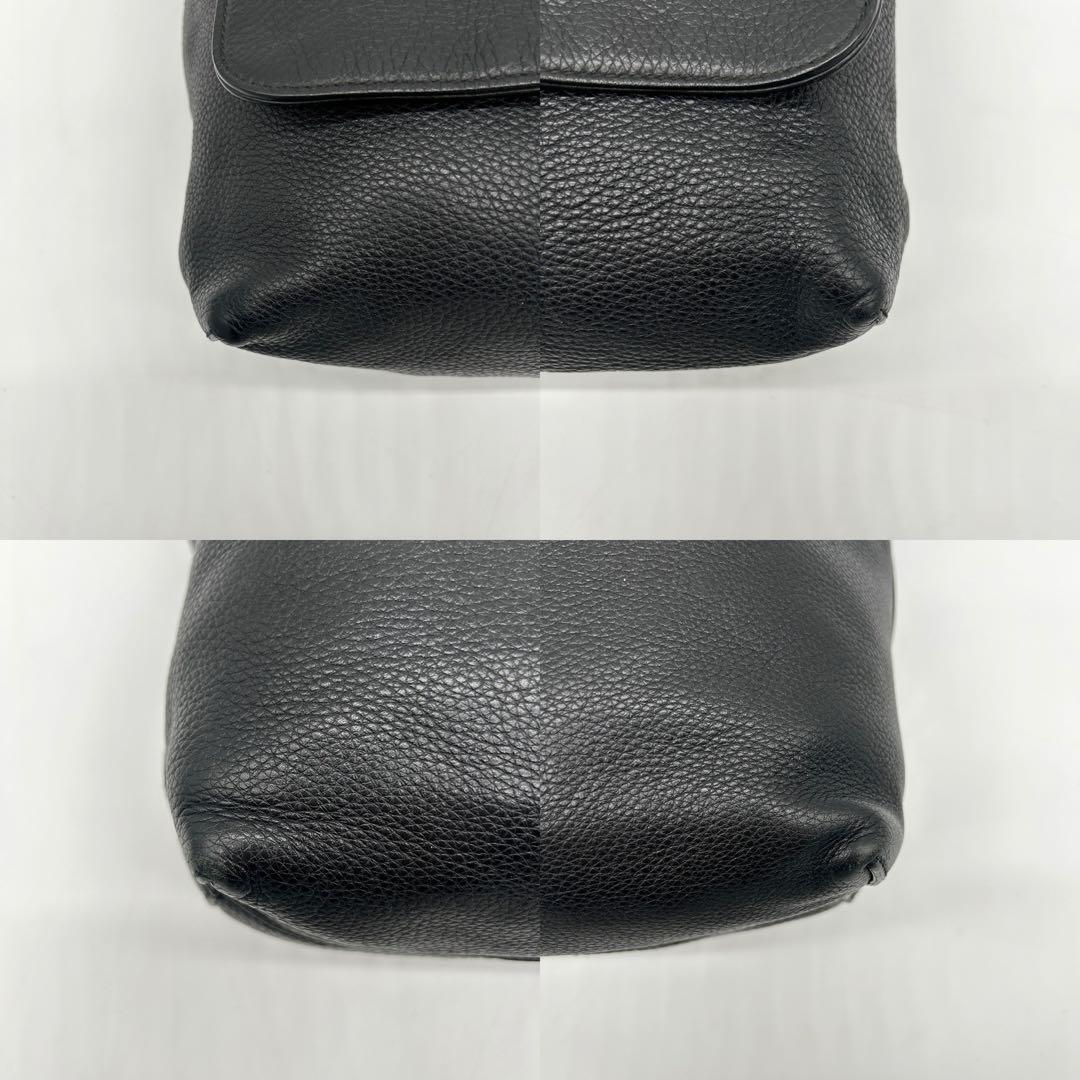 【美品】グッチ ソーホー メッセンジャーバッグ インターロッキング シボ革 黒