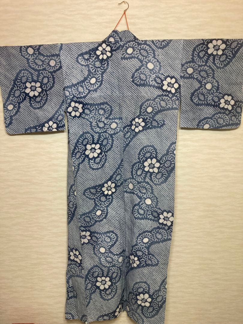 有松絞り　浴衣　グレー