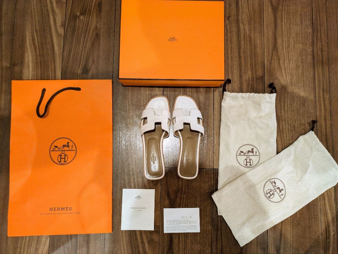 【MT】HERMES サンダル 《オラン》 オラン　ホワイト37　37.5