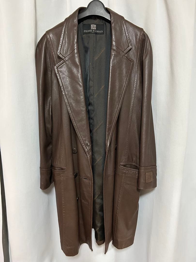 ビエールバルマン PIERRE BALMAIN レザー ヴィンテージファーコート