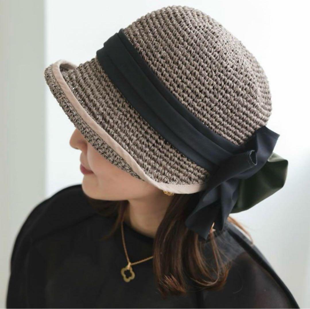 【新品】kozue×Donobanコラボ リボンクロッシュハット グレー